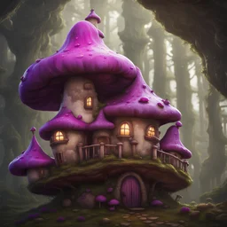 A lumpy mushroom house floating in space. neutral colors, white, purple magenta, Detailed gloss Painting, rich color, fantastical, intricate detail, splash screen, hyperdetailed, insane depth, concept art, 8k resolution, trending on Artstation, Unreal Engine 5, color depth, dynamic lighting, splash art, dramatic, masterpiece, excellent quality beautiful Imaginative, unique,