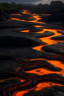 Fondo vista general de un patron de caminos de lava