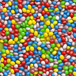 2d diffuse map, seamless, repeatable, ultra realistic jellybeans, highly detailed, 8k