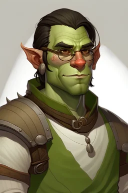 nerdy half orc young male