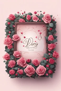 the logo of the dating square, a bed landscape with roses, fabulous style, romantic,