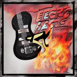 50'S ELECTRIC GUITAR ROCKABILLY HOTROD SPACESHIP FLAMES