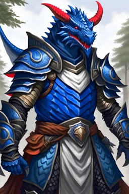 Blue Dragonborn with paladin armor