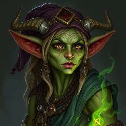 a pretty goblin shaman woman