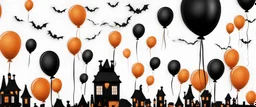 Black and orange balloons for Halloween background