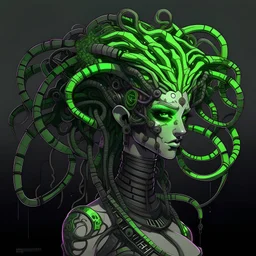 Medusa in the style of cyber punk