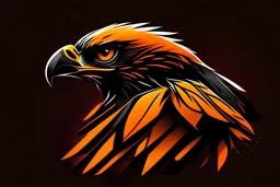 hawk, orange and black. logo