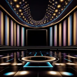 a luxury night club dance stage with nice fractal patterns on floor