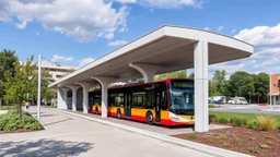 Central de autobuses estilo Bauhaus en estado Manual con Pasarela en cultivo