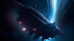 captivating scene. magical space theme. extreme depth and detail. futuristic generation spaceship. nebula