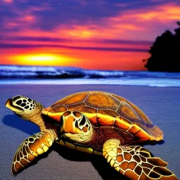 turtle and sunset