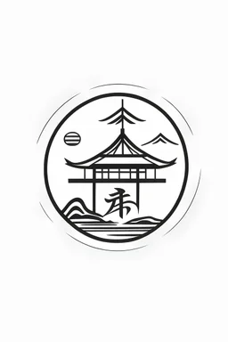 2. logo for the Desnitsa interior design studio, in Japanese style, minimal linear, vector