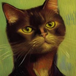 Portrait of a cat by Van Gogh