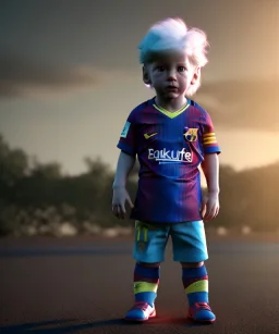 messi toddler, full body, delorean, dramatic lighting, hyper realistic