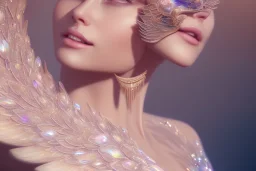 beautiful fairy very etheric, smiling, magic make up, delicate colors, transparent wings, beautiful glamour transparent dress, ultra sharp focus, 8k, unreal engine 5, extremely sharp detail, light effect, soft light atmosphere, smooth, full of details