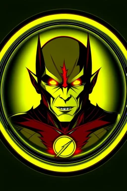 reverse flash logo animated inside a medalion