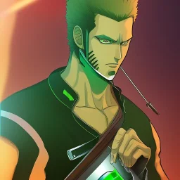 zoro, green, chainsawman, animestyle