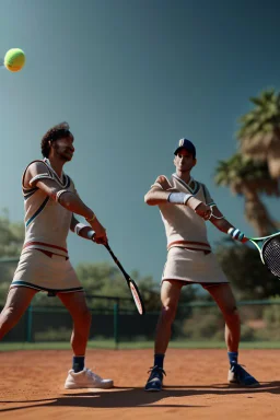 Egyptian gods playing tennis