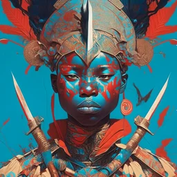 portrait of warrior africa by james jean