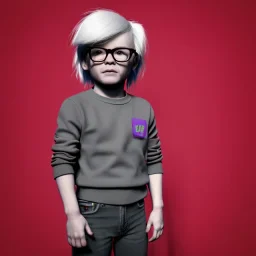 Andy warhol toddler, full body, boken, dramatic lighting, hyper realistic