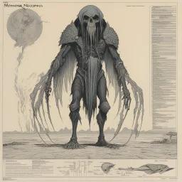 ConceptSheet: AD&D monster necrophidius, with statistics [by Moebius]