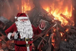 santa claus invades Helm's Deep fire destruction