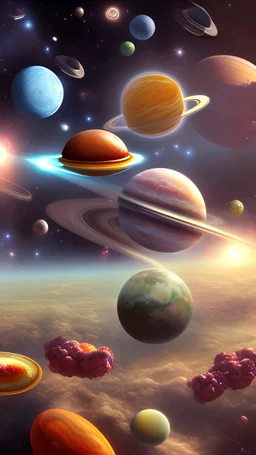 MANY PLANET BURGER IN SPACE
