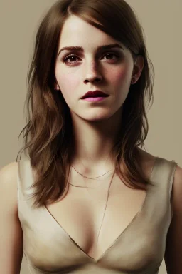 full body, emma watson identify face, animal skin clothing , big busty , dirty face, pintura, ,details,texture,8k quality, florest, Minimalism, Romanticism, Expressionism, Impressionism