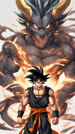 a man with black hair and a dragon on his chest, black dragon, highly detailed portrait of goku, ultra hd anime wallpaper, masayoshi suto and artgerm, anime epic artwork, hd anime wallpaper, son goku, goku, gogeta, dragon ball, wild spiky black saiyan hair, detailed anime artwork, ancalagon the black