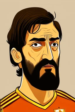 Nuno Mendes Portuguese football player , cartoon 2d