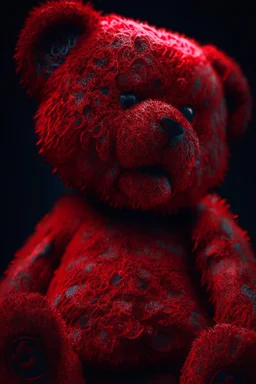 Teddy bear red creature fused ,insanely detailed, 16k resolution, cinematic smooth, intricate detail