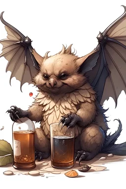 a bat with a lot of alcool