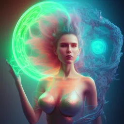 full body character, beautiful female neopunk wizard opening a portal, Mandelbrot neuro web, ultra high detail, plasma neon internal glow, astral projection :: laser sharp, octane render + unreal render + photo real :: 8k, volumetric lighting high contrast