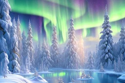 white and gold crystal background，waterfall, winter snow flakessnow, northern Lights, full of details, smooth, bright sunshine，soft light atmosphere, light effect，vaporwave colorful, concept art, smooth, extremely sharp detail, finely tuned detail, ultra high definition, 8 k, unreal engine 5, ultra sharp focus