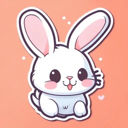 cute rabbit sticker template