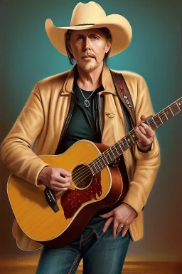 Extremly rich country artist in his 50s portrait