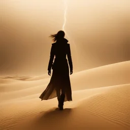 Postapocalyptic, Blade Runner, Minimalism dune,Surrealism ,Abstract sepia women, sand tornado, limited visibility