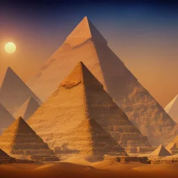 Egyptian pyramid buried in the sands, artistic painting, detailed painting elements with full HD quality, lasting effect, 4K, 8K, 16K