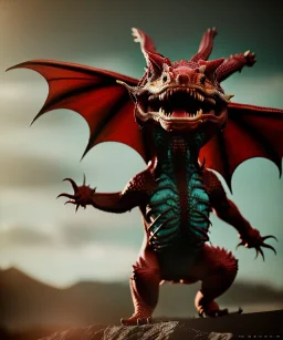 Cute Dragon toddler, full body, angry, dramatic lighting, hyper realistic