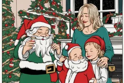babbo natale che bacia la mamma