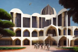 Worlds best building design for a college campus. Unique and brilliant architectural design. Use Indian dravidian style mixed.