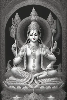 Hinduism, modern realistic cartoon drawing, grayscale, adult coloring pages, Hindu god Brahma, male god, wisdom, transformation, lined drawing, coloring page, 300 dpi, high quality print, painted portrait, full body, white hair , masculine, mature, handsome, upper body, muscular, hairy torso, fantasy, intricate, elegant, highly detailed, digital painting, artstation, concept art, smooth, sharp focus, illustration, 8K, HDR, masterpiece, pastel quad Color, 3D vector art, cute and quirky, fantasy