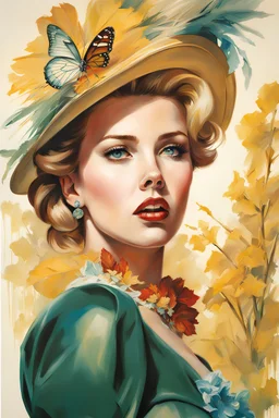 Scarlett Johansson as a swiss miss :: by Gil Elvgren and Alex Ross and Carne Griffiths