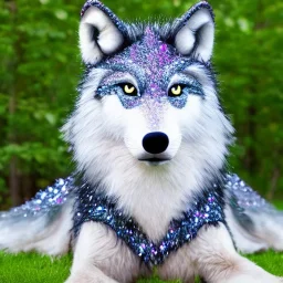 A magical sparkle wolf