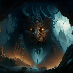 landscape, epic, intricate details, high detail, ancient demons awaken from the underground