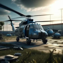 i want to create ai image for photo backgrounds of a chopper parked in the runaway