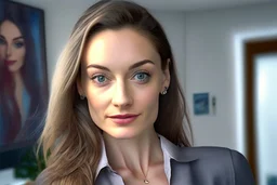 woman professional linkedin photo photorealistic office