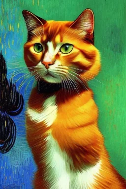 Portrait of a cat by Van Gogh