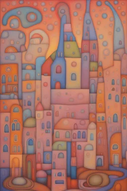 Every mind contains the whole universe; Neo-Figurative Art; fabulously detailed; Transcendent; Hundertwasser; Alan Kenny; beautiful glittery pastels