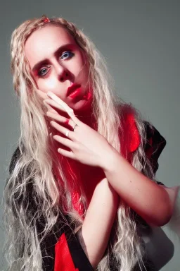 Danish Singer MØ, red tones, high lighting